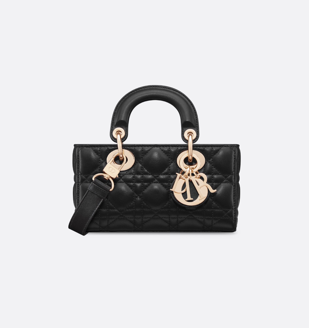dior lady d‑joy mini beige top handle crossbody bag